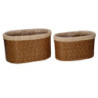 Portavaso polyrattan naturale ovale 28x18xH16 cm moderno
