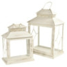 Lanterna metallo crema rettangolare 32x20xH45 cm elegante