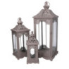 Lanterna metallo tortora 24x24xH67/72 cm elegante e moderna