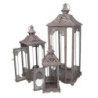 Lanterna metallo tortora 24x24xH67/72 cm elegante e moderna