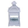 Lanterna metallo bianco opaco argentato 24x24xH52,5 cm elegante