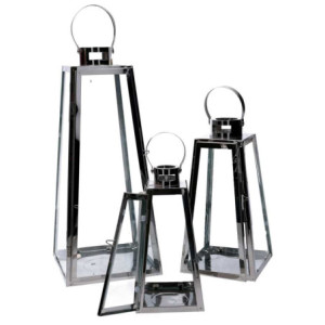 Zoom Lanterna metallo 1-3 argento quadro cm 20,5x20h47