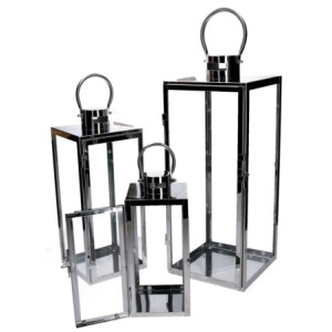 Zoom Lanterna metallo 1-3 argento quadro cm 21x20,3h52,5