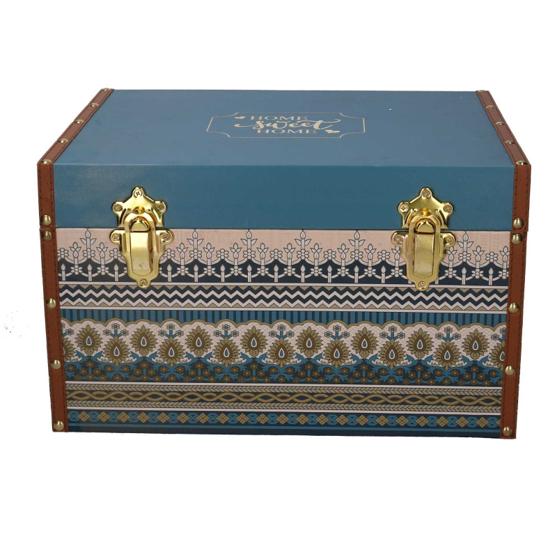 Baule ecopelle mandala rettangolare 55x40xH32 cm decorativo