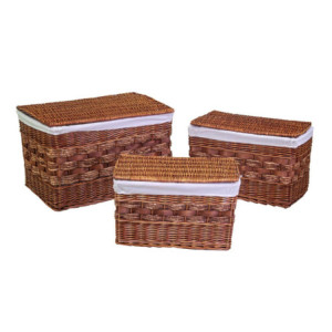 Baule vimini noce con fodera rettangolare 76x47xH47 cm elegante