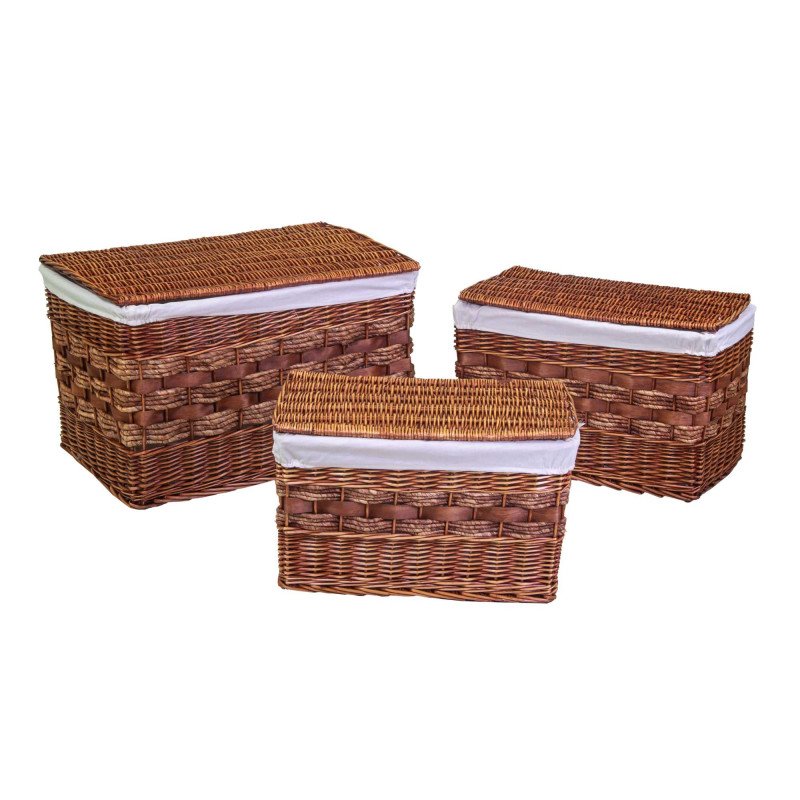 Baule vimini noce con fodera set 1-3 grande 76×47×h47 cm — levantshop.live