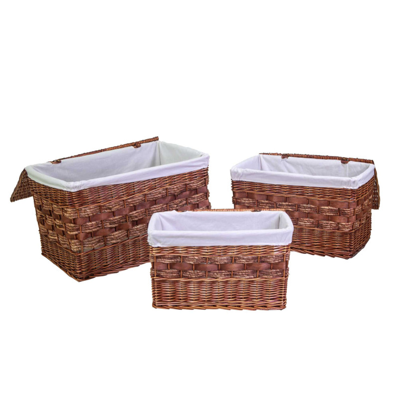 Baule vimini noce con fodera set 1-3 grande 76×47×h47 cm — levantshop.live
