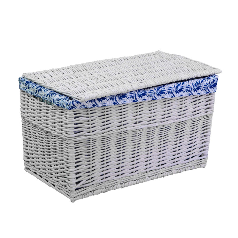 Baule vimini bianco felce blu set 1-3 grande 75×47×h48 cm — levantshop.live
