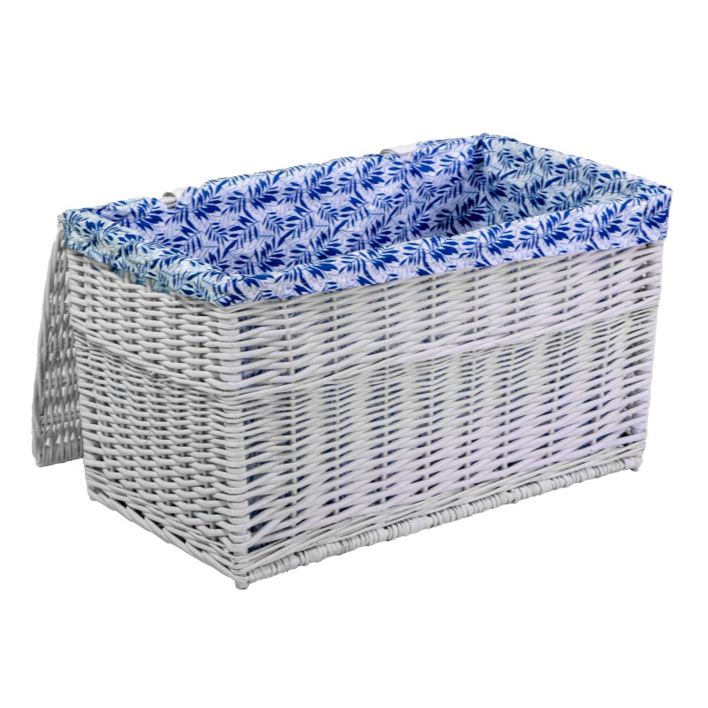 Baule vimini bianco felce blu set 1-3 grande 75×47×h48 cm — levantshop.live