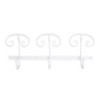 Attaccapanni a muro metallo bianco 3 posti 50x7,5x17 cm moderno