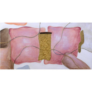 Quadro legno oro rosa rettangolare 120x3x60 cm moderno