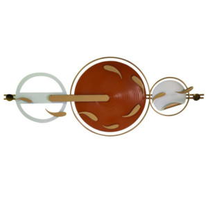 Quadro metallo arancione 165x65 cm moderno decorativo