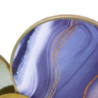 Quadro metallo con specchio azzurro oro 140x50 cm moderno