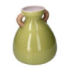 Vaso Ceramica Verde Con Maniglie Cm Ø28/30,5H33 | Fioriere e