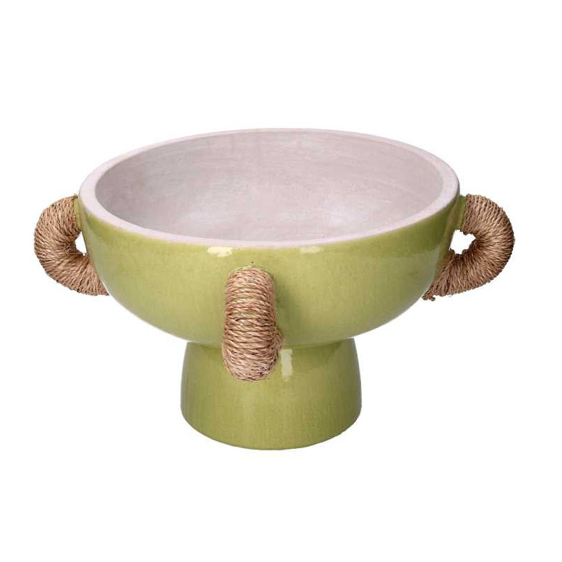 Ceramica Verde Con Maniglie Cm Ø30,5/40H20/23 | Fioriere e V