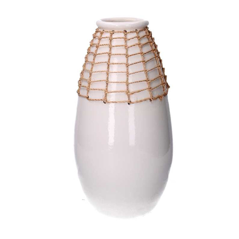 Vaso ceramica rete bianco Ø20,5x38 cm elegante giardino