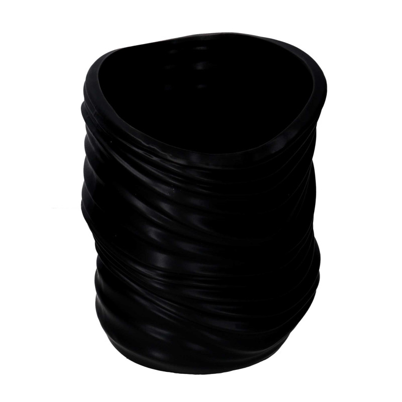 Portavaso ceramica nero 15x16xH19 cm moderno elegante