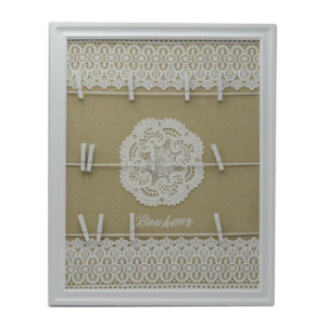 Portamemo legno pizzo rettangolare 40x15xH50 cm elegante pratico