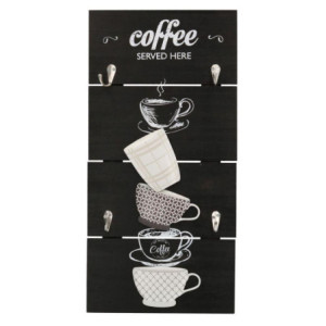 Portachiavi legno nero Coffee rettangolare 4 posti elegante