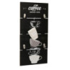 Portachiavi legno nero Coffee rettangolare 4 posti elegante