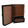 Portachiavi cancelletto legno 3 ganci nero 20x9,5x2,9 cm moderno