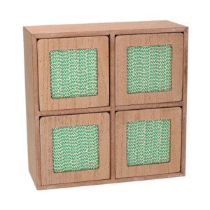 Portatutto legno marrone quadro 20x8x20 cm moderno pratico