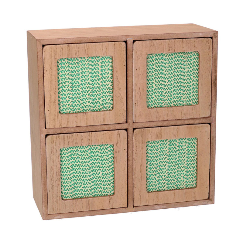 Portatutto legno marrone quadro 20x8x20 cm moderno pratico