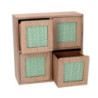 Portatutto legno marrone quadro 20x8x20 cm moderno pratico