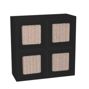 Portatutto legno nero quadro 20x8x20 cm moderno pratico