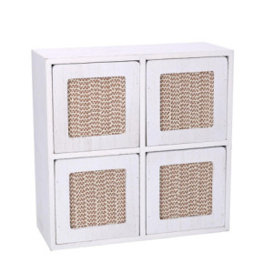 Portatutto legno bianco quadro 20x8x20 cm moderno e pratico
