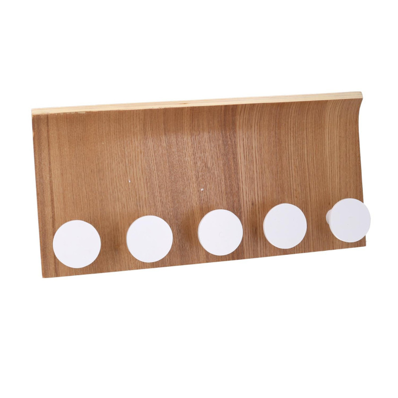 Appendino legno 5 posti marrone 35x5xH17 cm compatto e pratico