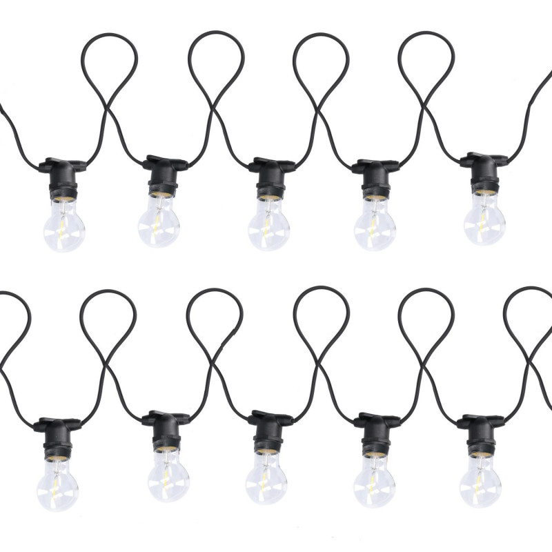 Prolunga catena 5m 10 lampadine vetro luce bianco caldo esterno