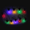 Catena 5m 10 lampadine vetro multicolor esterno decorativa