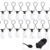 Catena 5m 10 lampadine plastica luce bianco caldo esterno