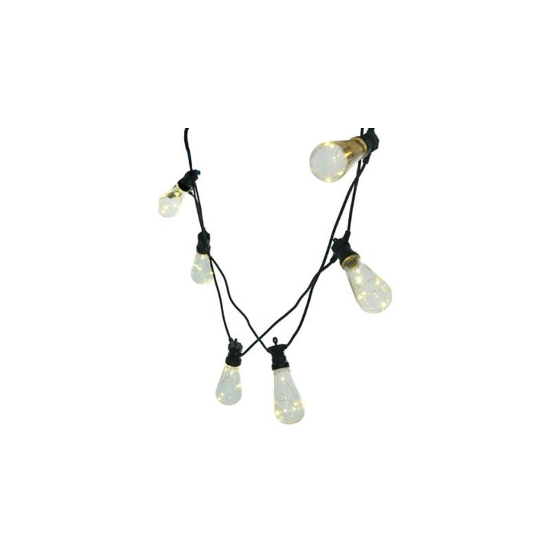 Catena 5m 10 lampadine plastica luce bianco caldo esterno