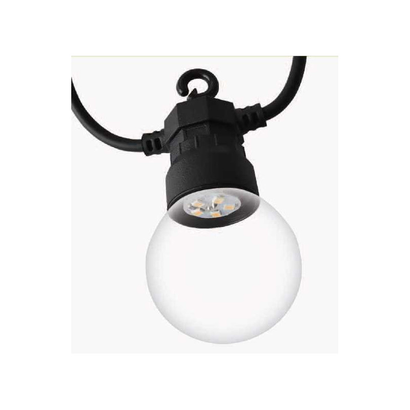 Catena plastica 5m 10 lampadine bianco freddo decorativa