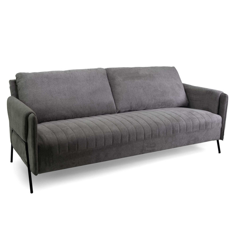 Divano tessuto 3 posti grigio 195x77xH85 cm moderno e comodo