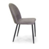 Sedia tessuto grigio struttura nera 44,5x57,5xH82,5 cm moderna