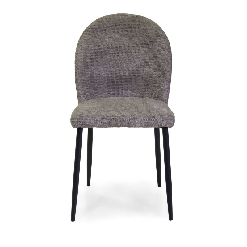 Sedia tessuto grigio struttura nera 44,5x57,5xH82,5 cm moderna