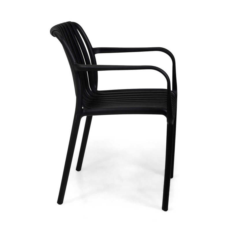 Poltrona polipropilene Wren nero 55x57xH46/79 cm moderna