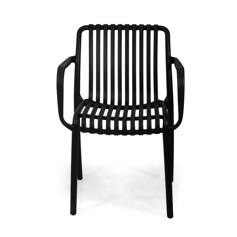 Poltrona polipropilene Wren nero 55x57xH46/79 cm moderna