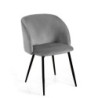 Poltrona velluto Ruby grigio 56,5x54x46 cm elegante moderna