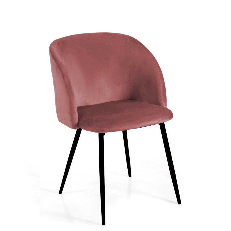 Poltrona velluto Ruby rosa antico 56,5x54x46 cm elegante