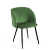 Poltrona velluto Ruby verde struttura nera 56,5x54xH46/81 cm