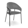 Poltrona velluto Chloe grigio 59x51x49 cm elegante moderna