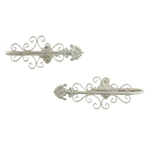Fermatenda ferro bianco coppia 26x10cm elegante e resistente
