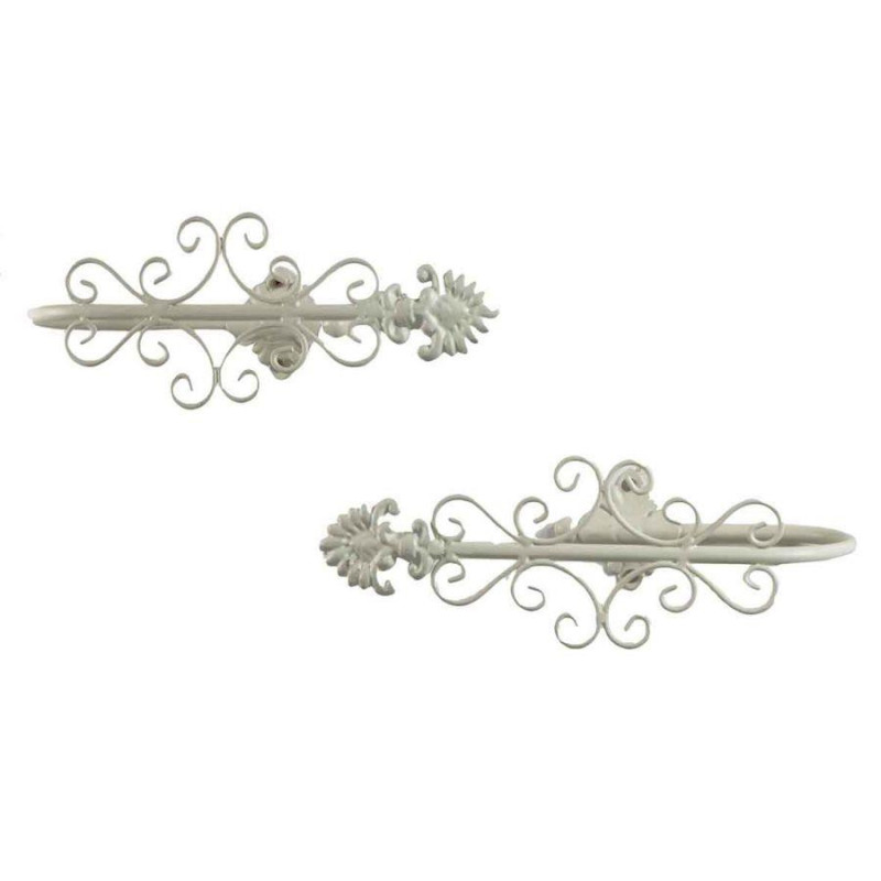 Fermatenda ferro bianco coppia 26x10cm elegante e resistente