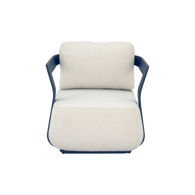 Salotto Monaco Alluminio Blu Cuscini Alti Bianchi Moia
