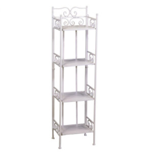 Scaffale metallo New Jessica 4 piani bianco brush 27x23xH104 cm