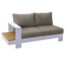 Salotto alluminio Idaho angolare bianco crema tavolo legno elegante